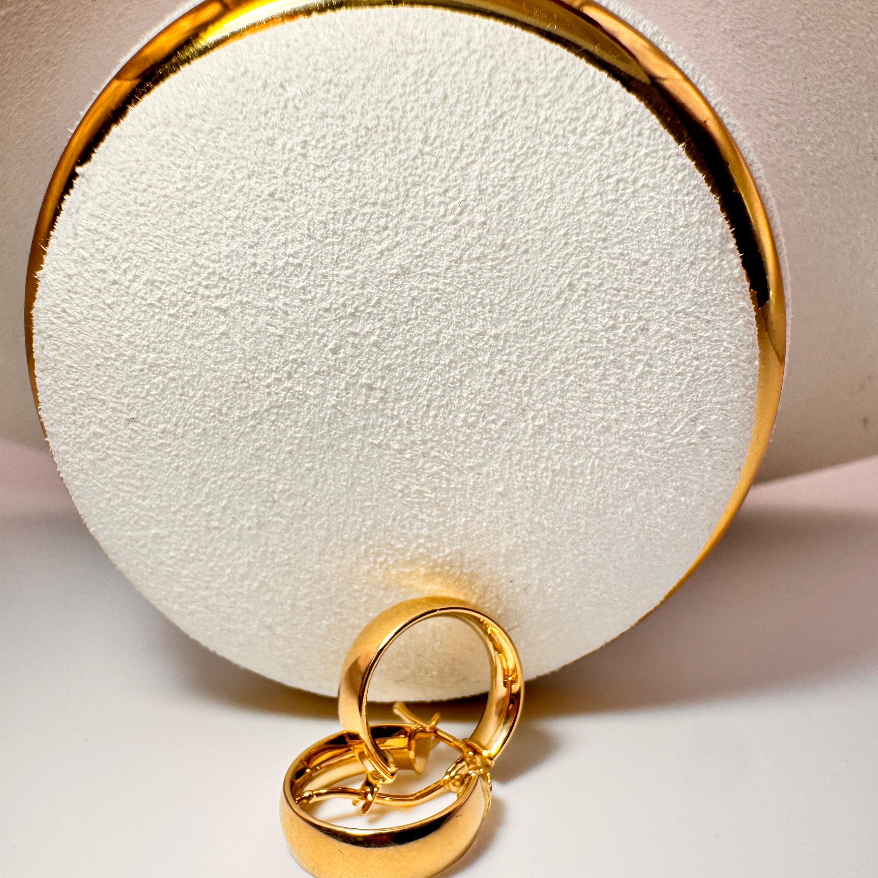 Small Wide Hoops 18k