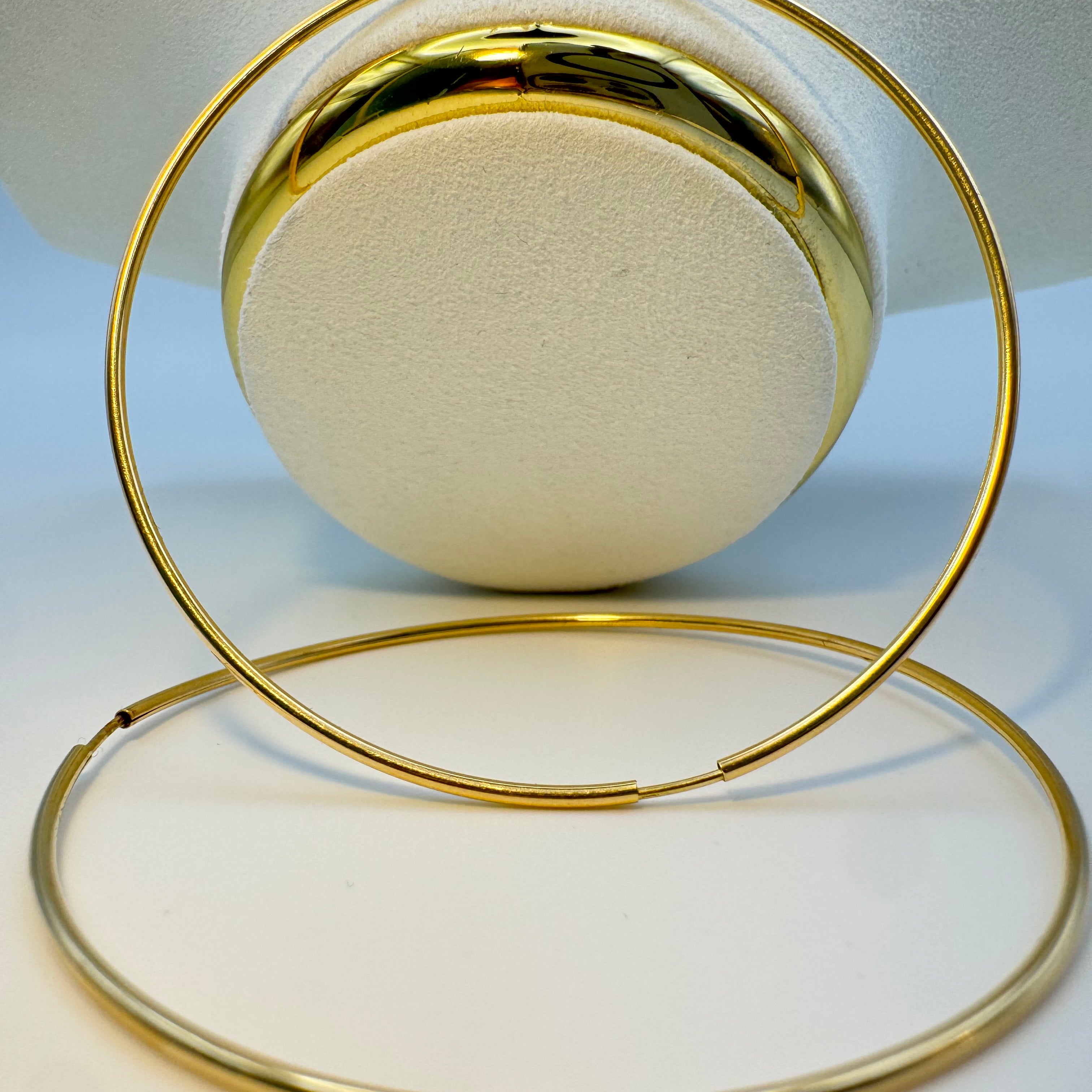 Large Plain Earrings 18k