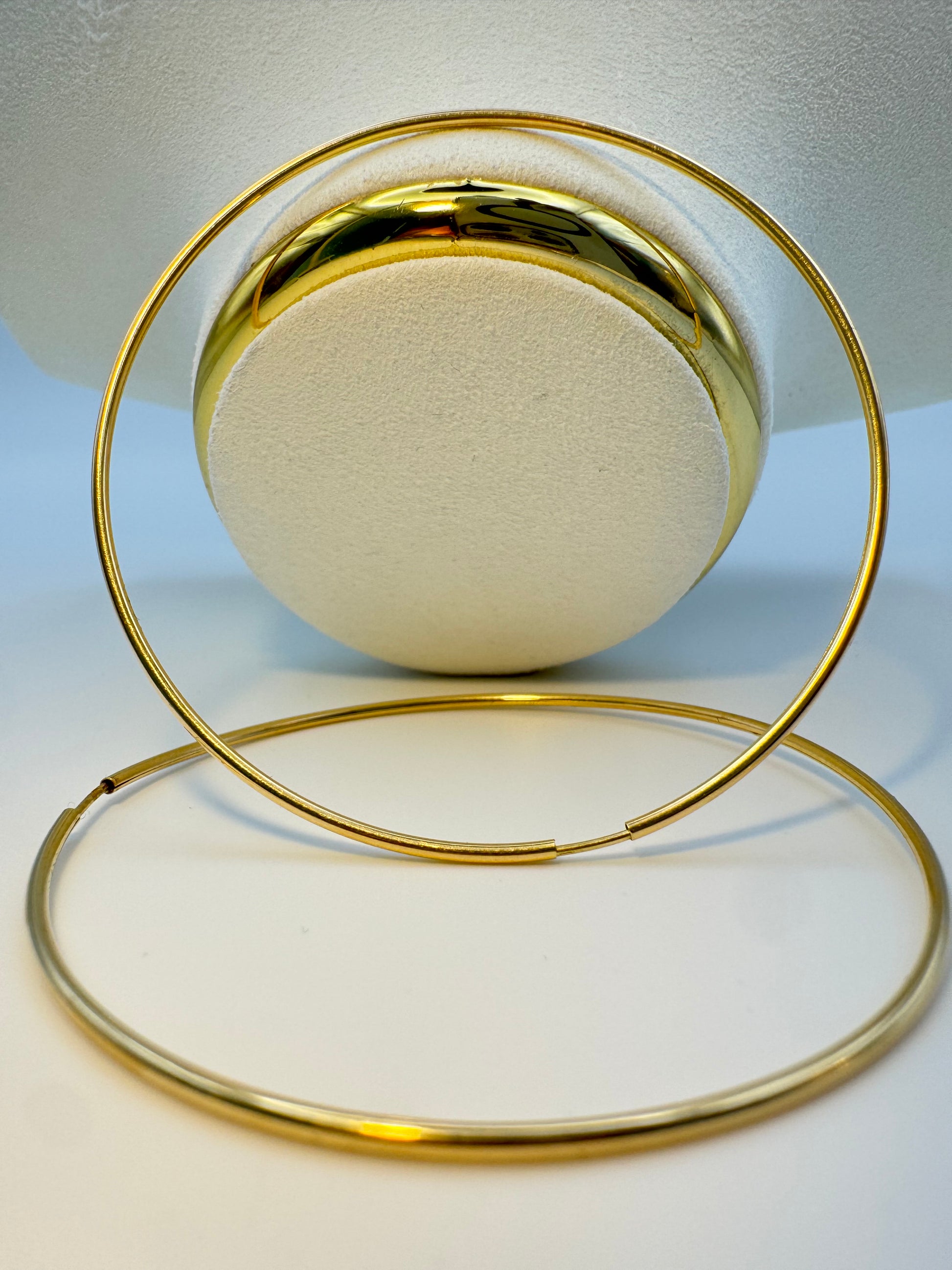 Large Plain Earrings 18k