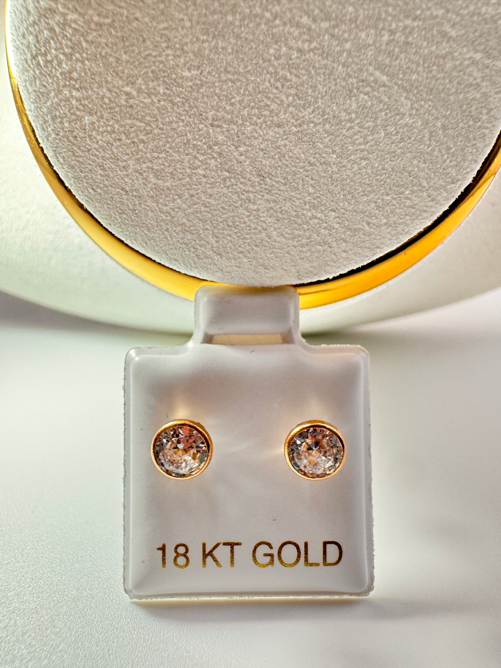 Gold-rimmed earrings 18k