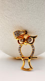 Owl-Shaped Charm 18k