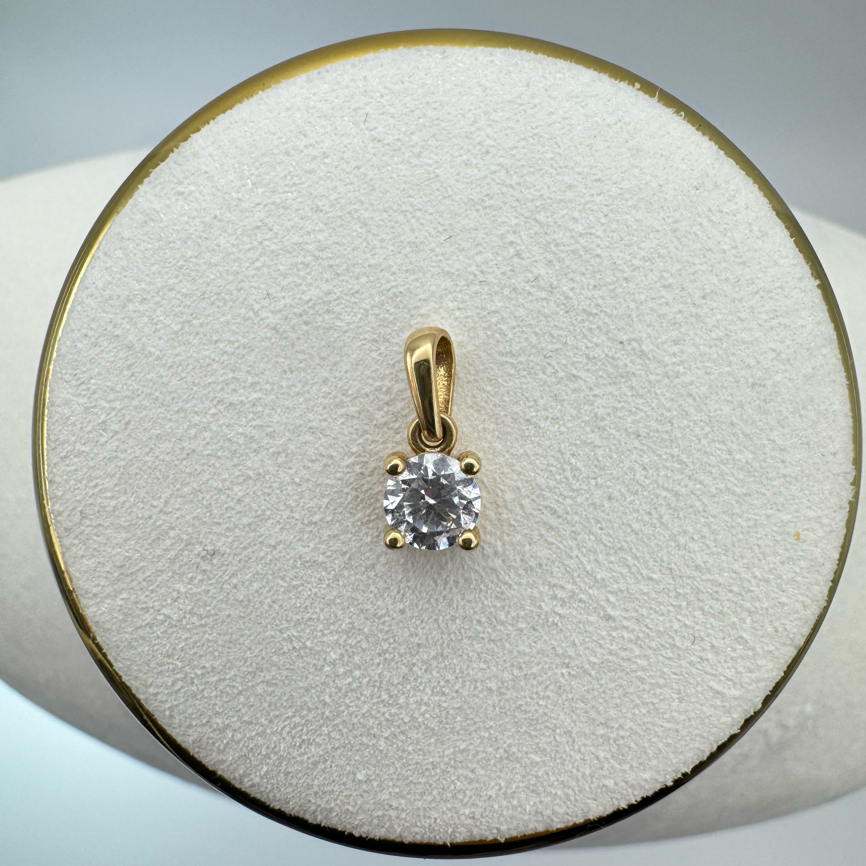 Cubic Zirconia Light Point Charm 18k