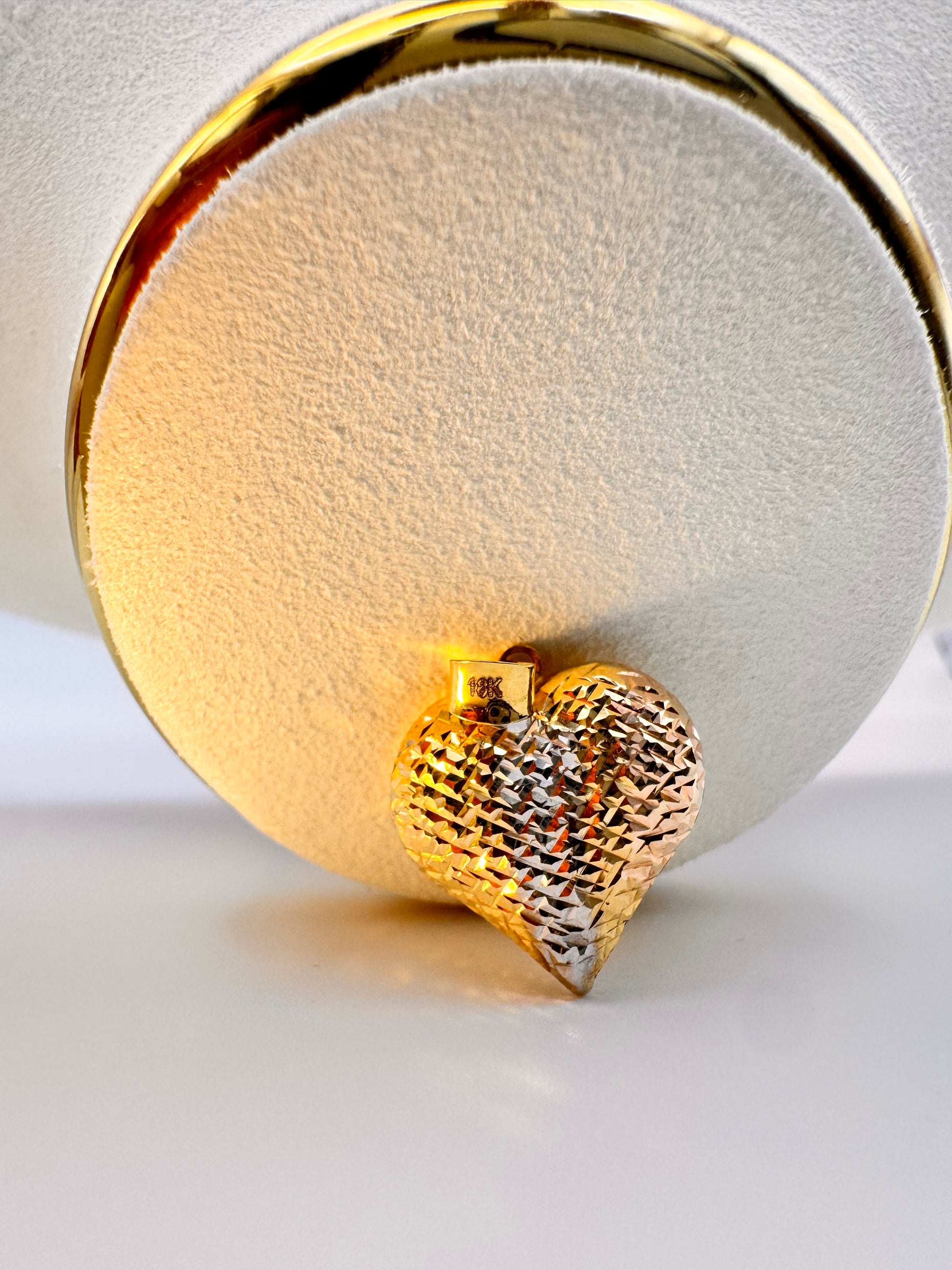 Heart Three colors Charm 18k