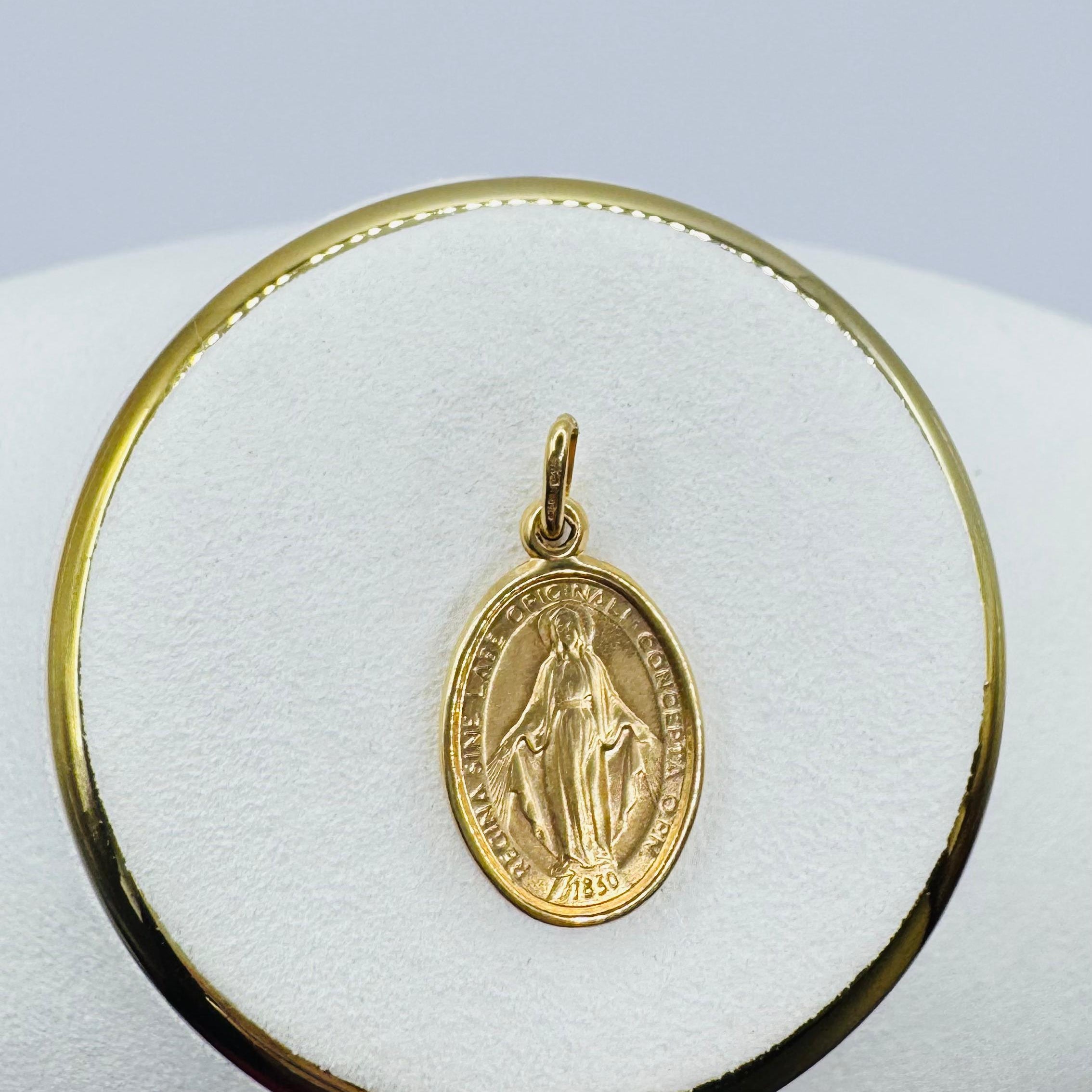 Medium Miraculous Virgin Charm 18k
