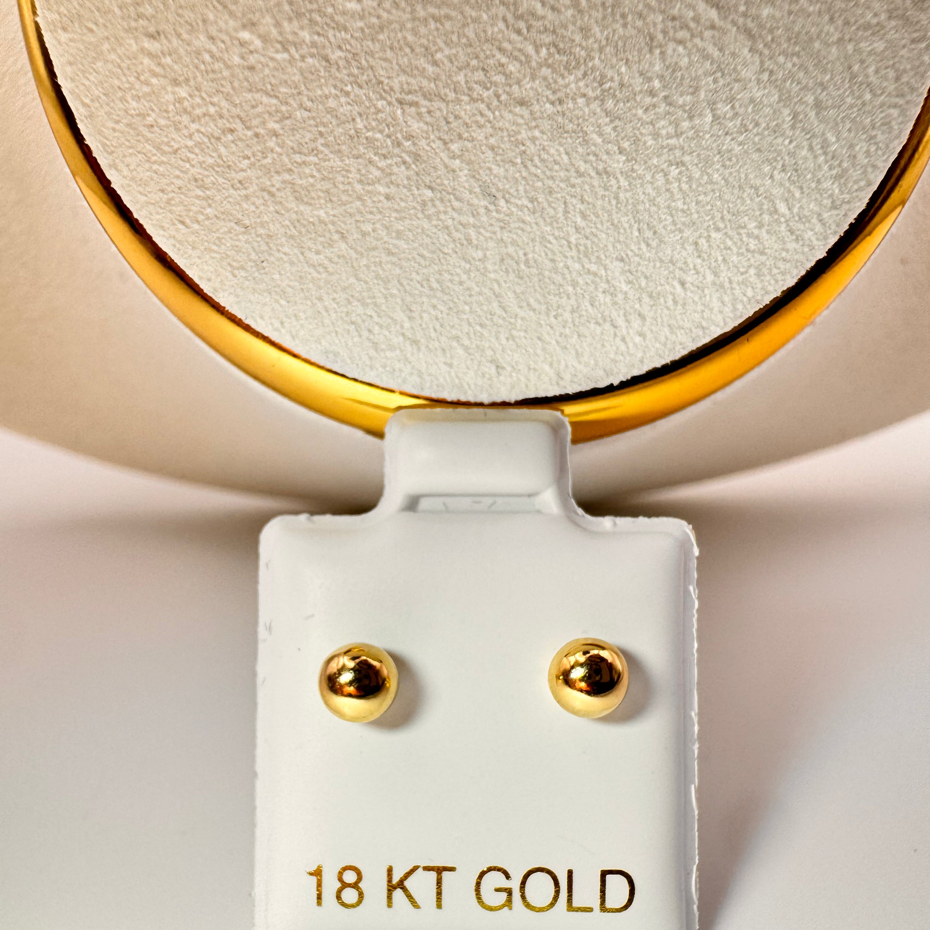 Plain round earrings 18k