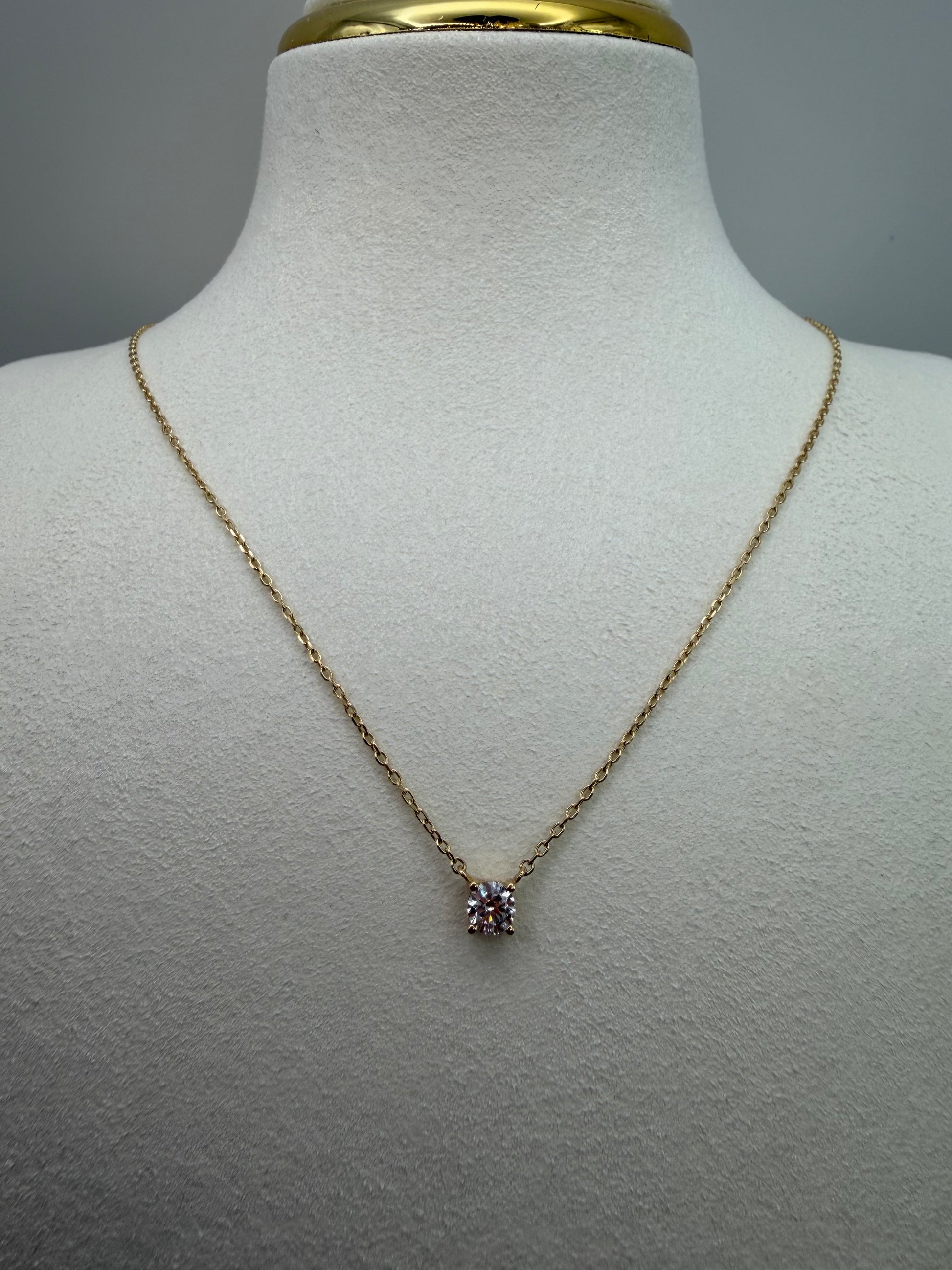 Minimal Solitaire Chain 18k 45cm