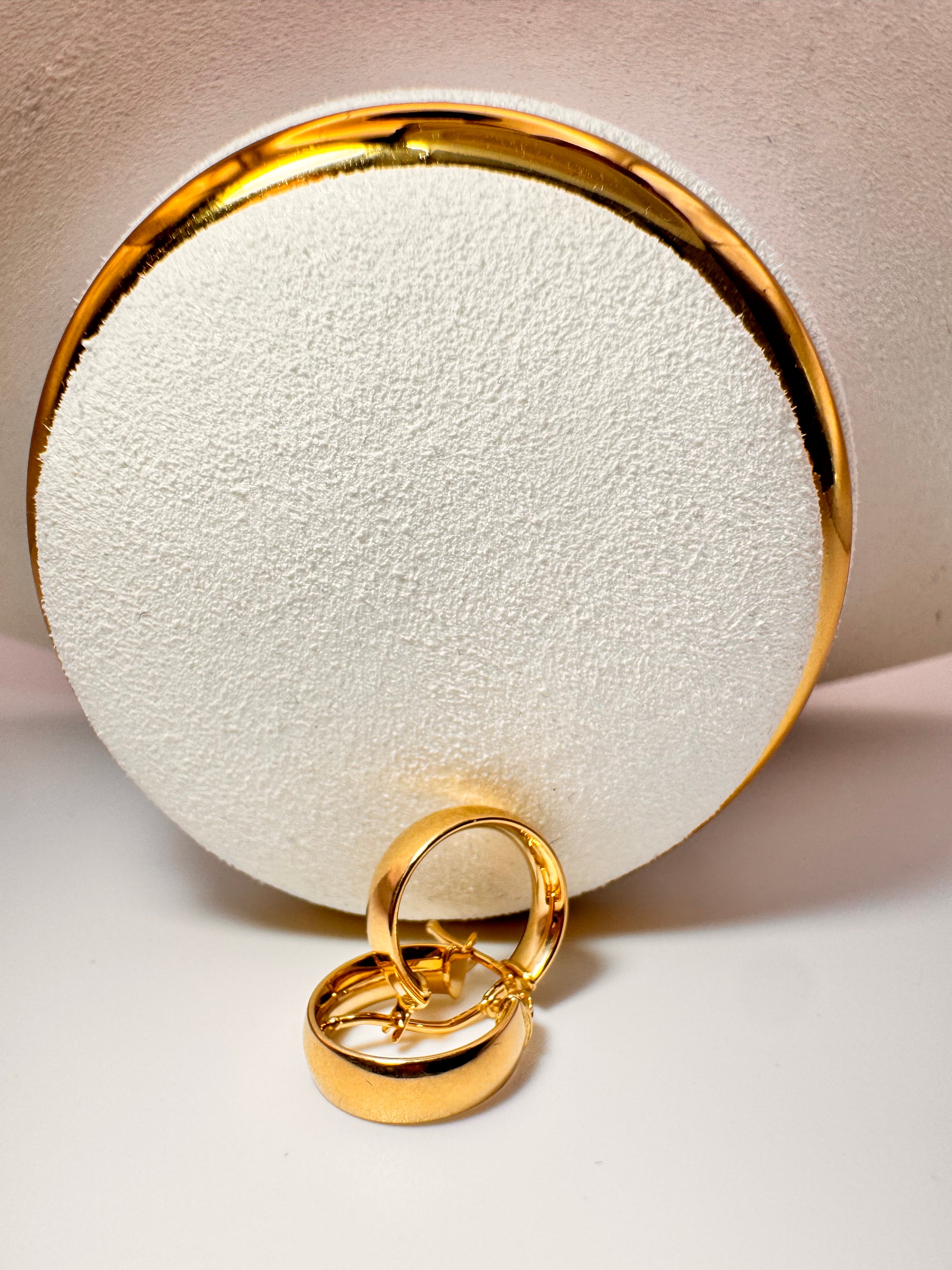 Small Wide Hoops 18k