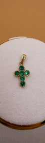Green Cross Pendant 18k.