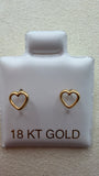 Heart Stud Earrings 18k