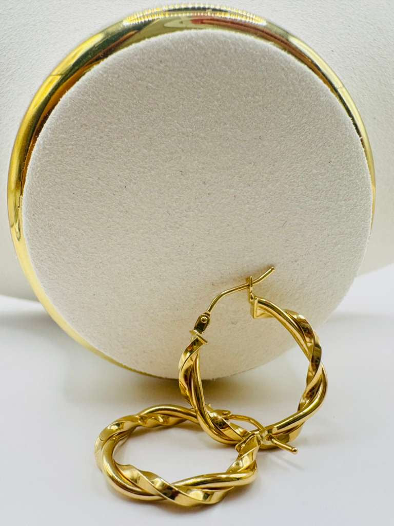 Smooth Braided Hoops 18k