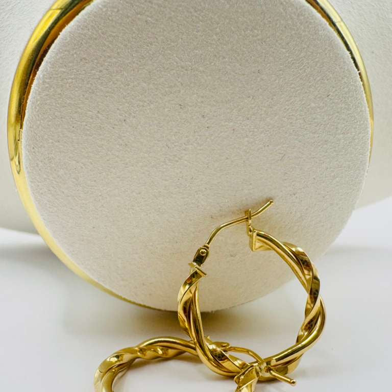 Smooth Braided Hoops 18k