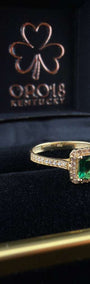 Square Green Ring 18k, 6,7,8.