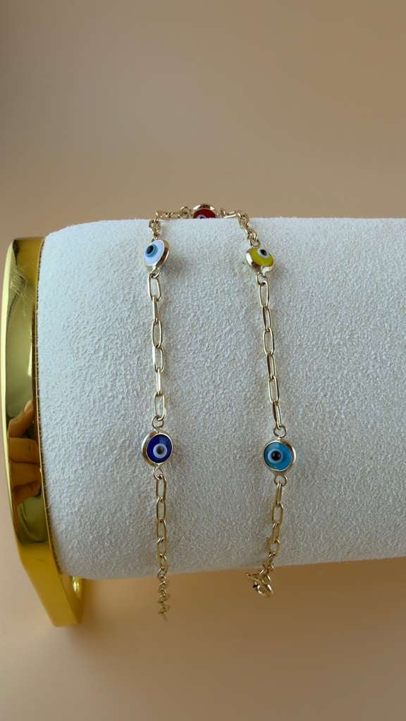 Eyes of Three Colors Bracelet 18k