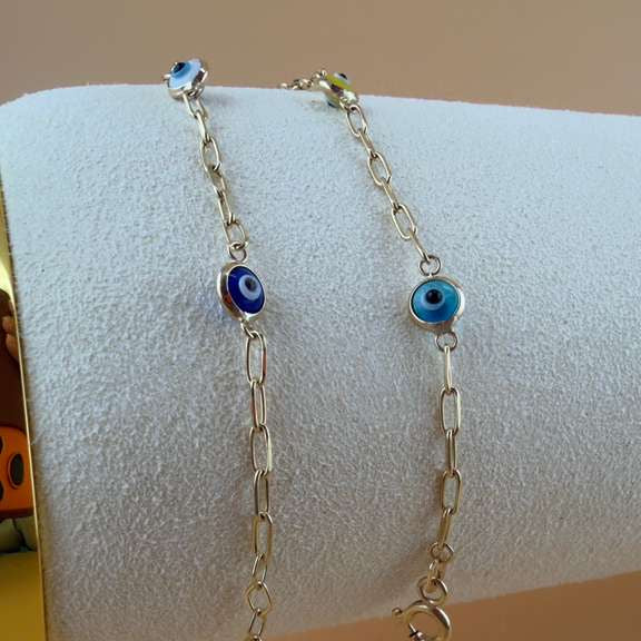 Eyes of Three Colors Bracelet 18k