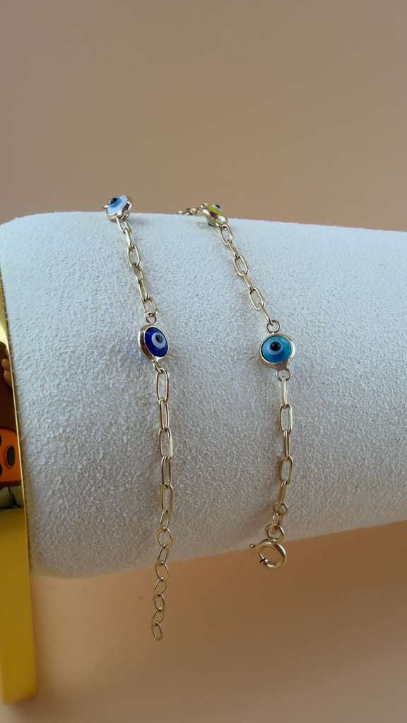 Eyes of Three Colors Bracelet 18k