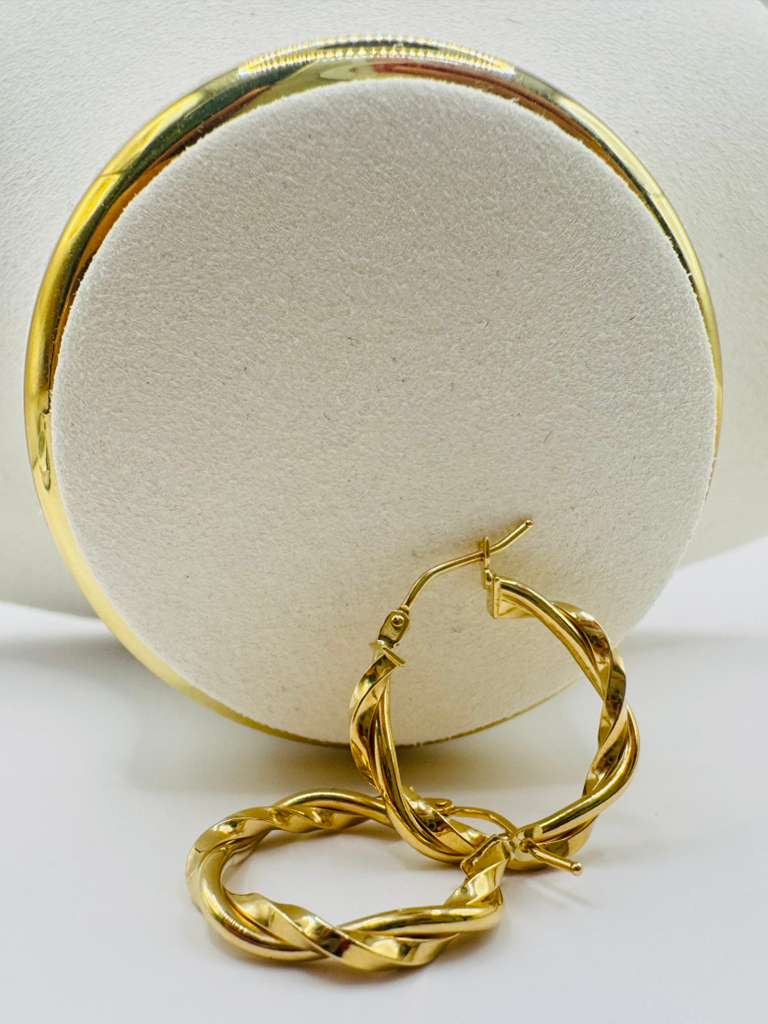 Smooth Braided Hoops 18k