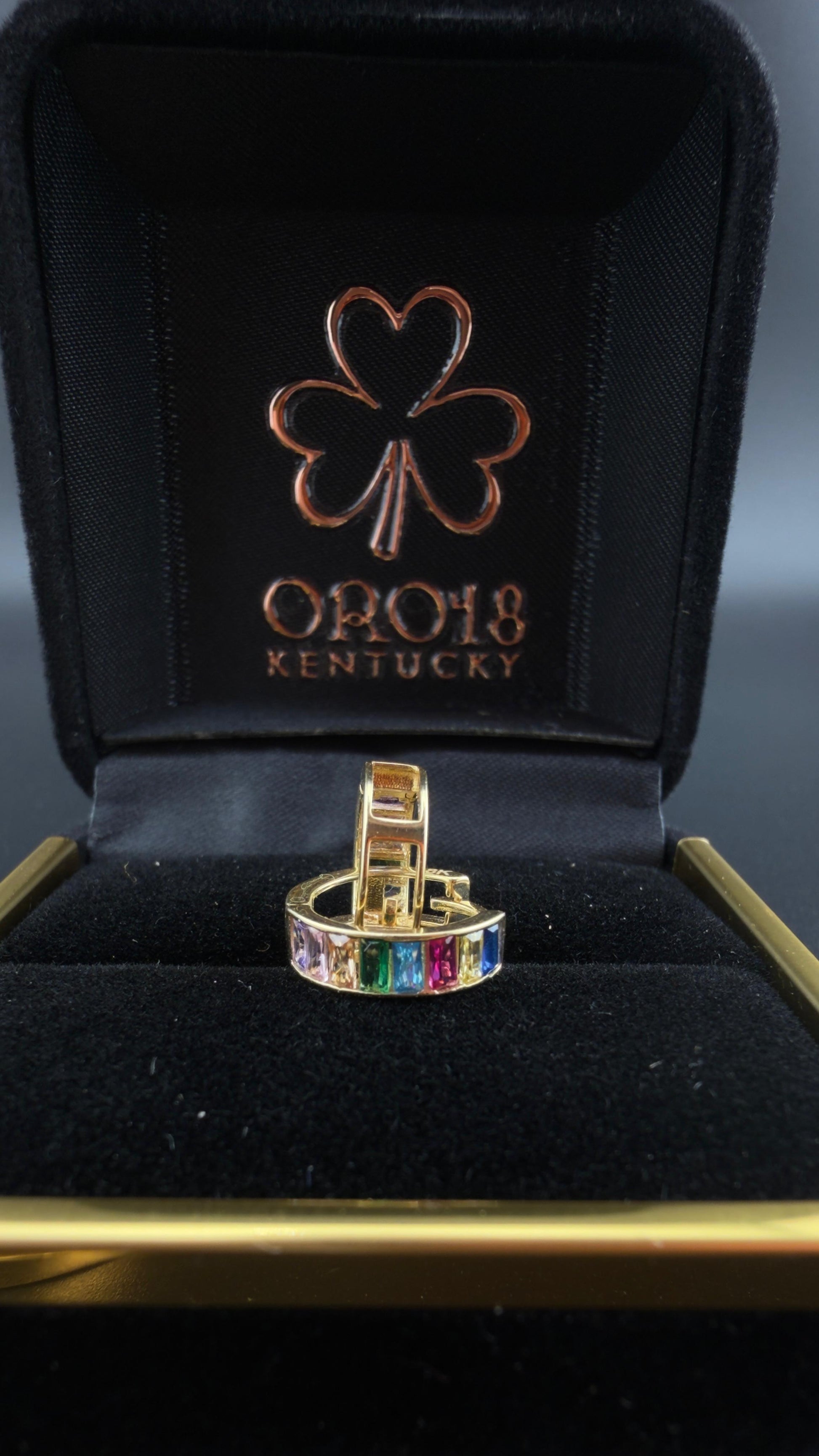 Multicolor Gold Hoops 18k
