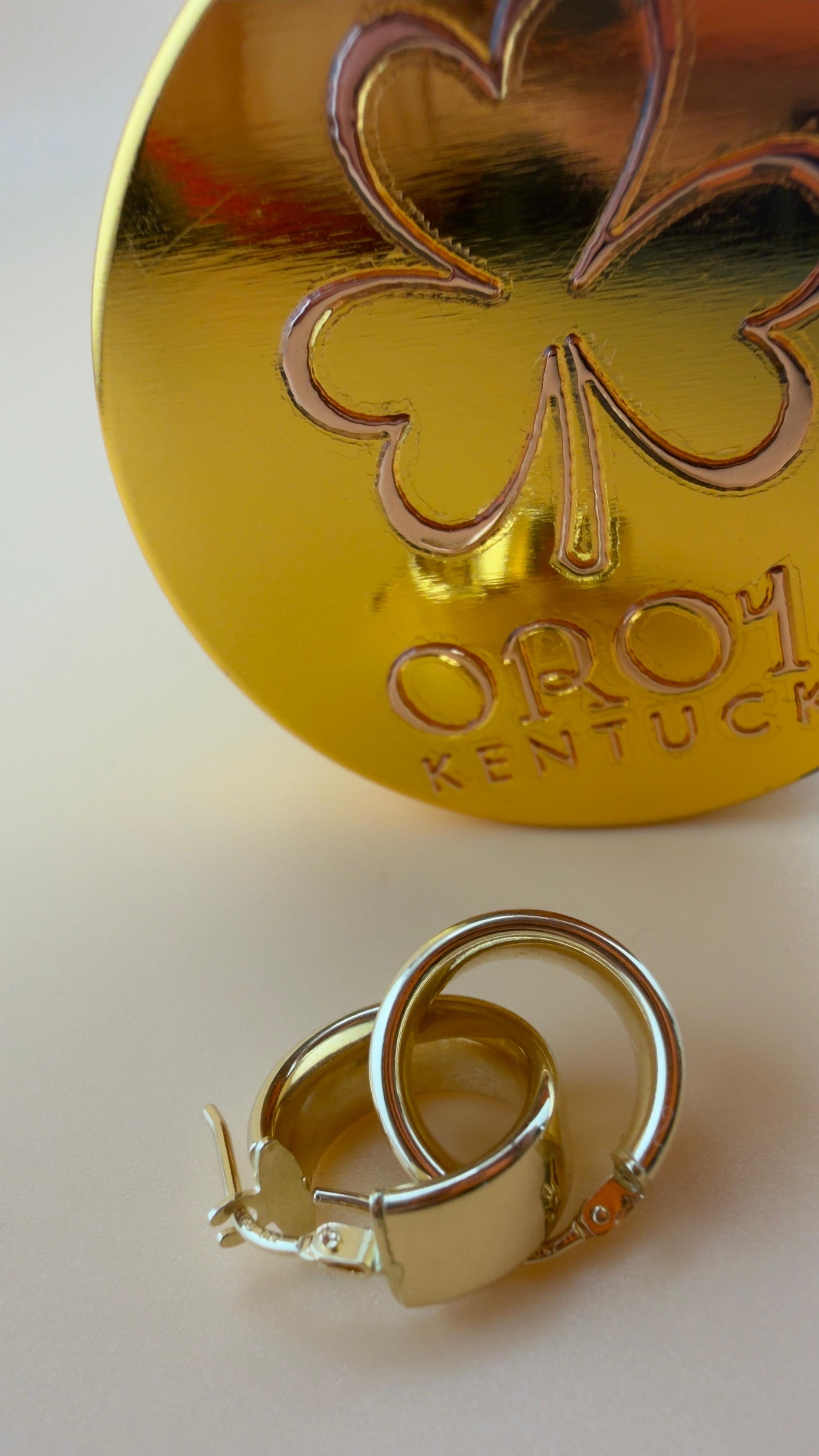 Aros Dual Finish Hoops 18k