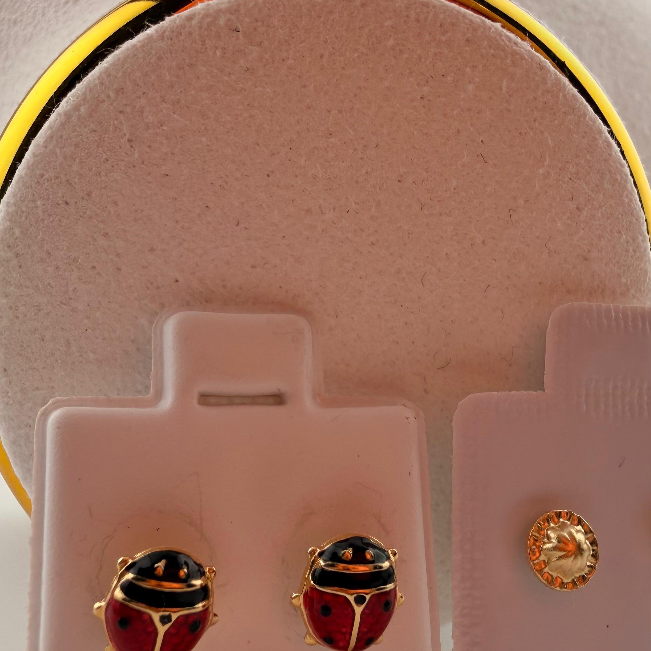 Ladybug Stud Earrings 18k
