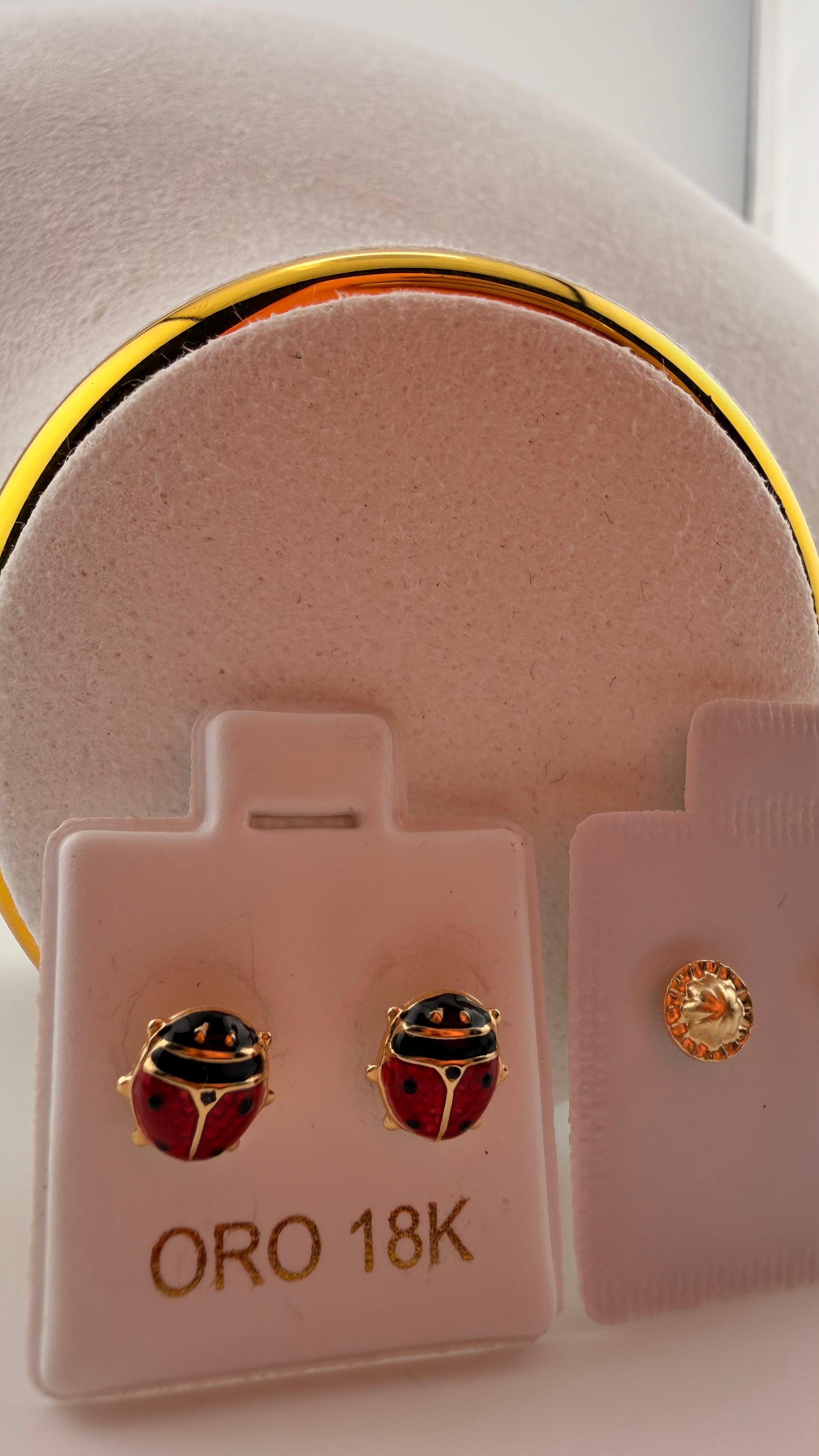 Ladybug Stud Earrings 18k