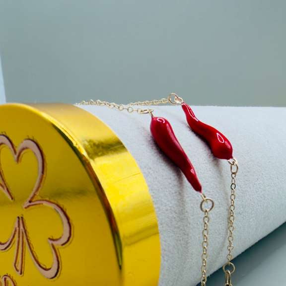 Cornicello Red Bracelet 18k