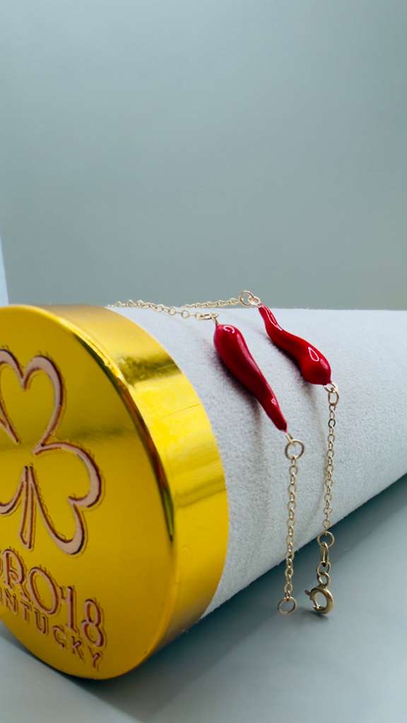 Cornicello Red Bracelet 18k