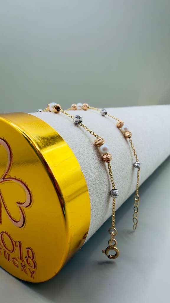 Gold & Pearl Beaded Bracelet 18k