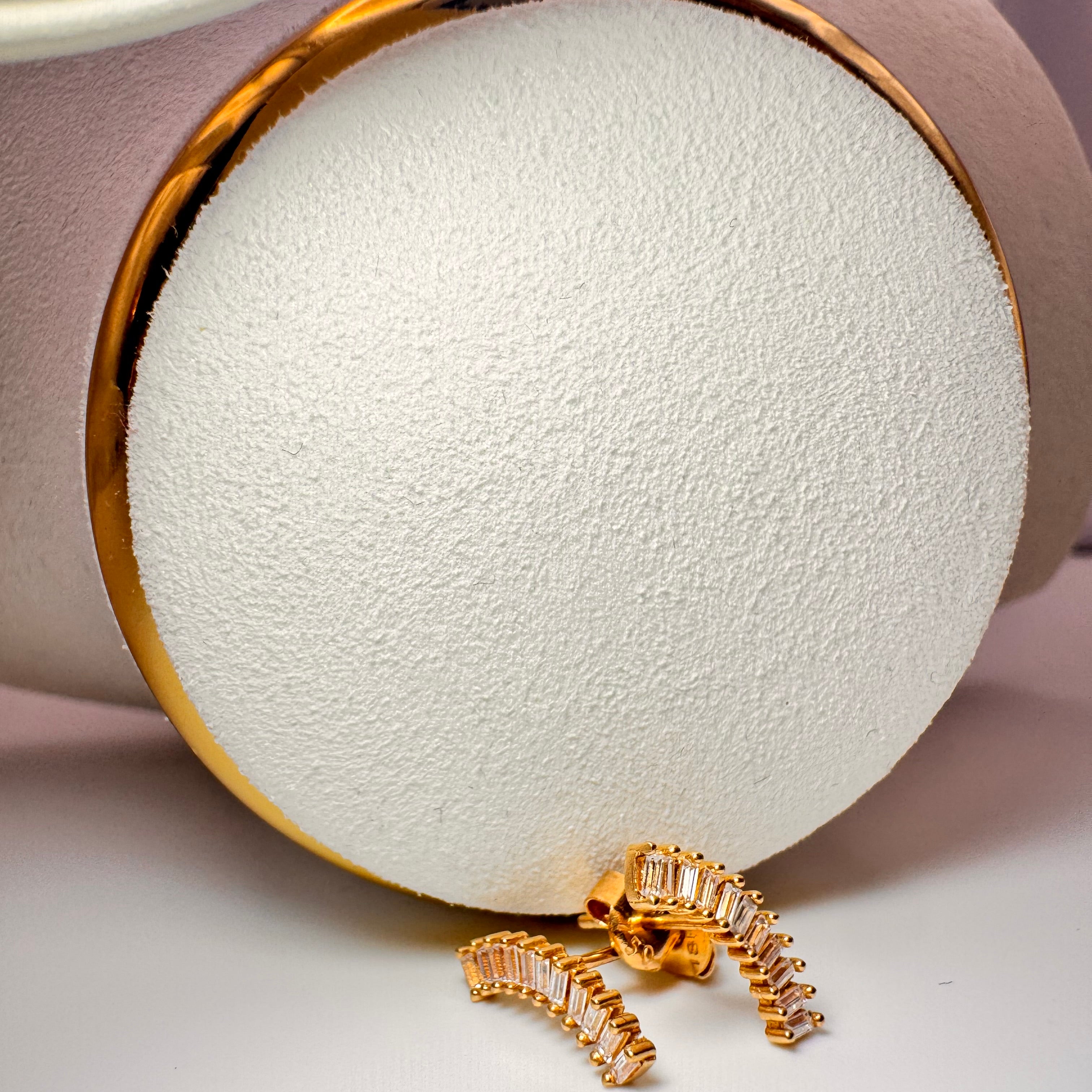 Herringbone hoops 18k