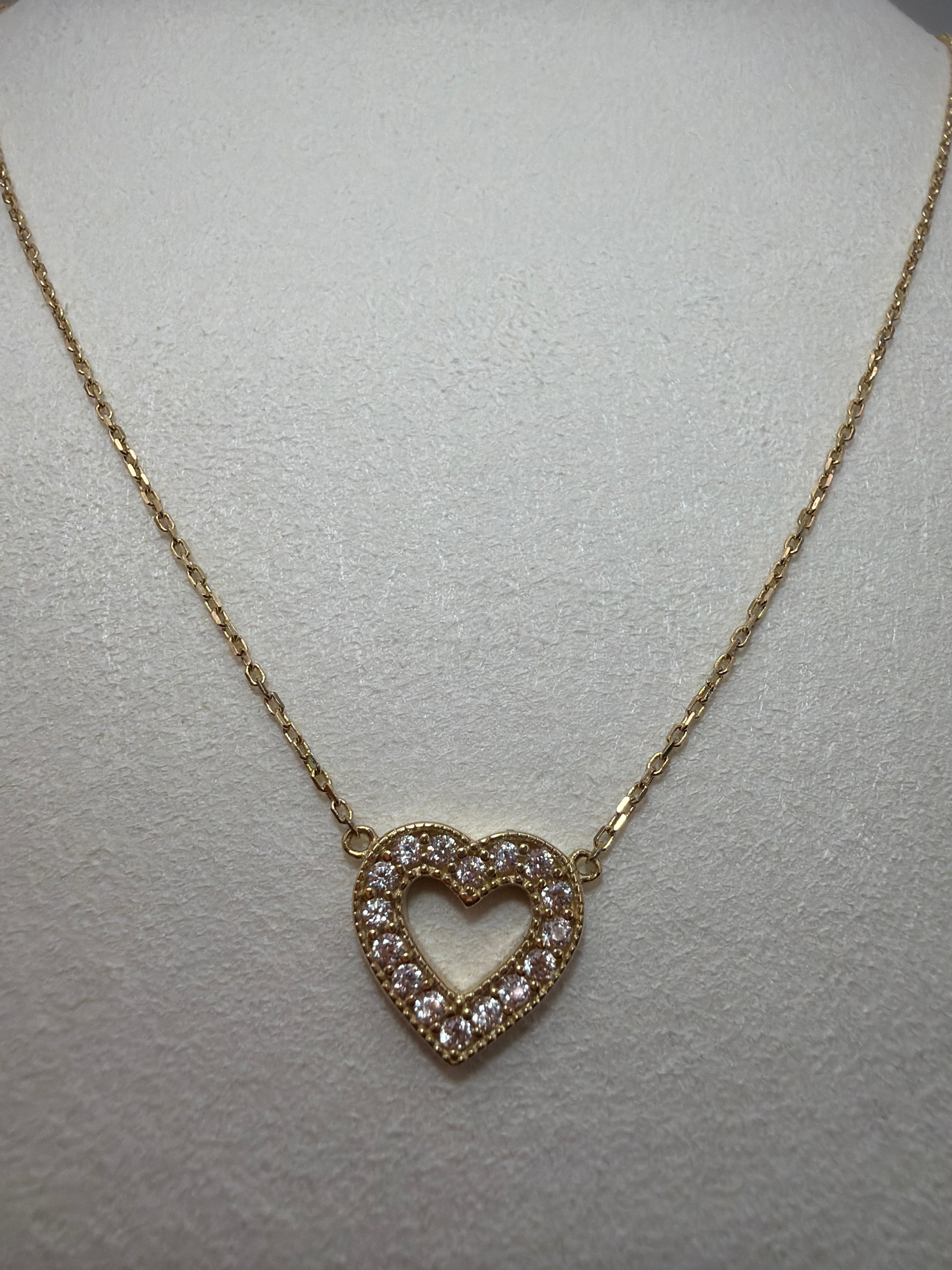 Heart Zirconia Chain 18k 45cm