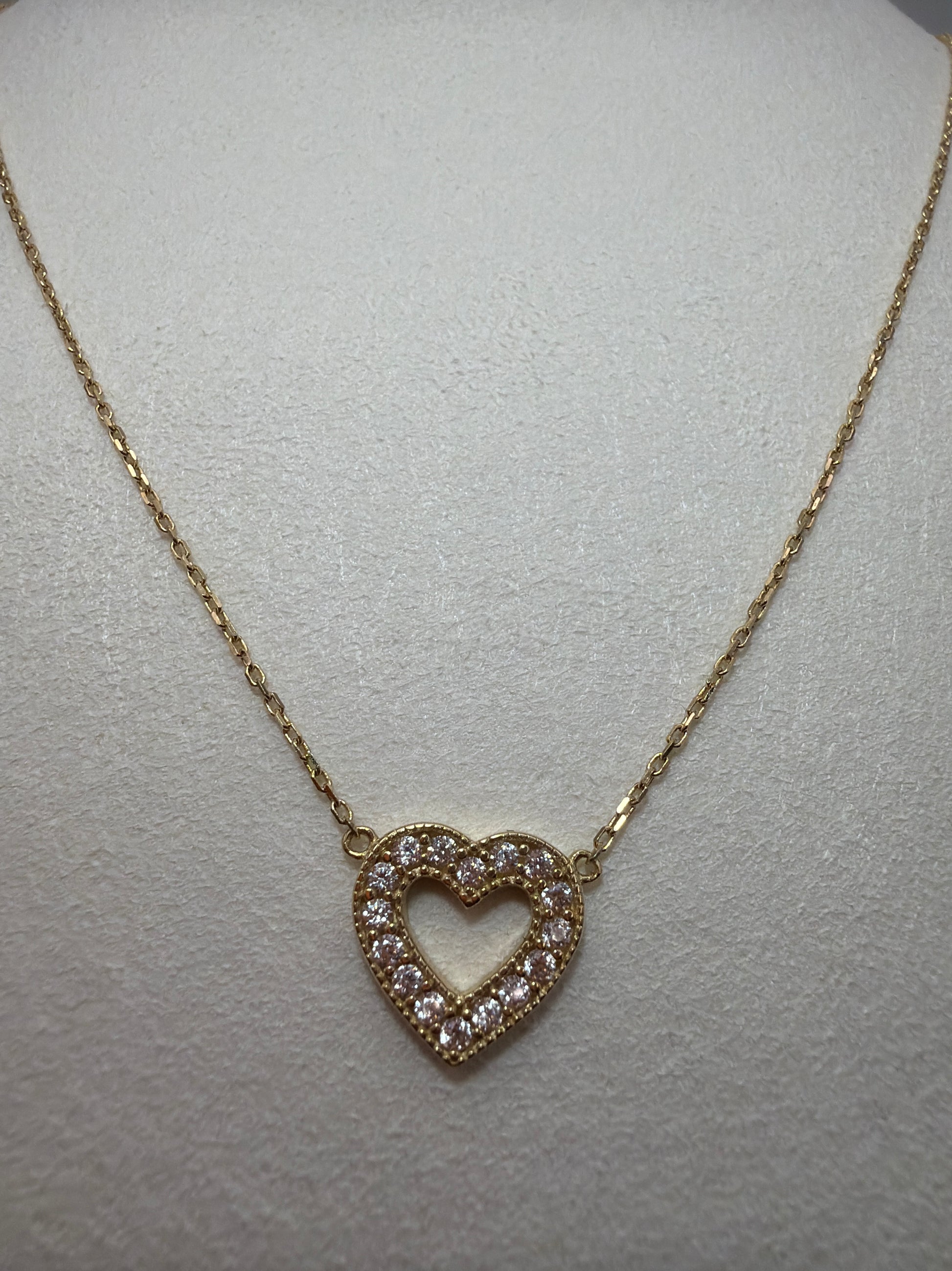 Heart Zirconia Chain 18k 45cm