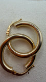 Aros Satin Gold Hoops 18k