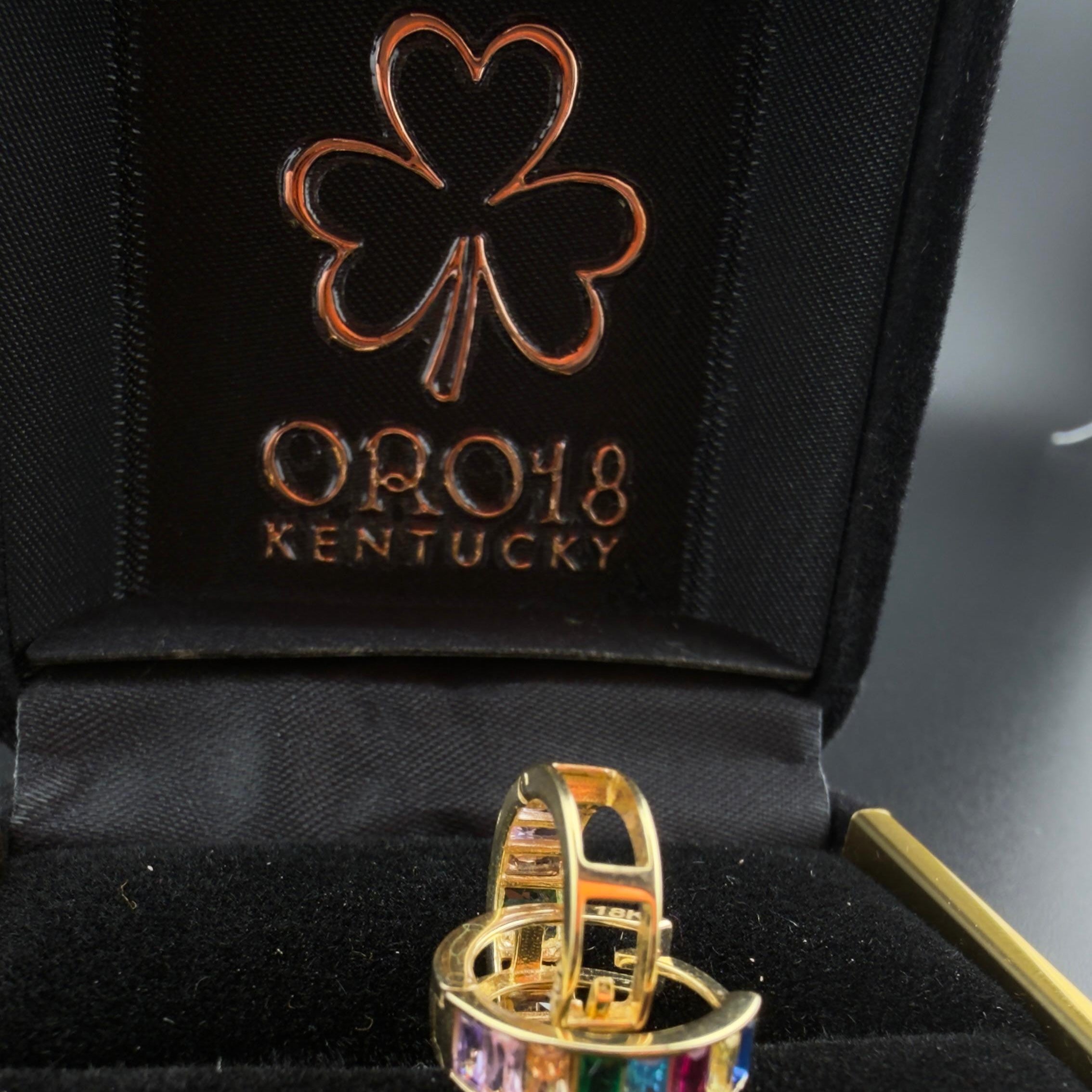 Multicolor Gold Hoops 18k