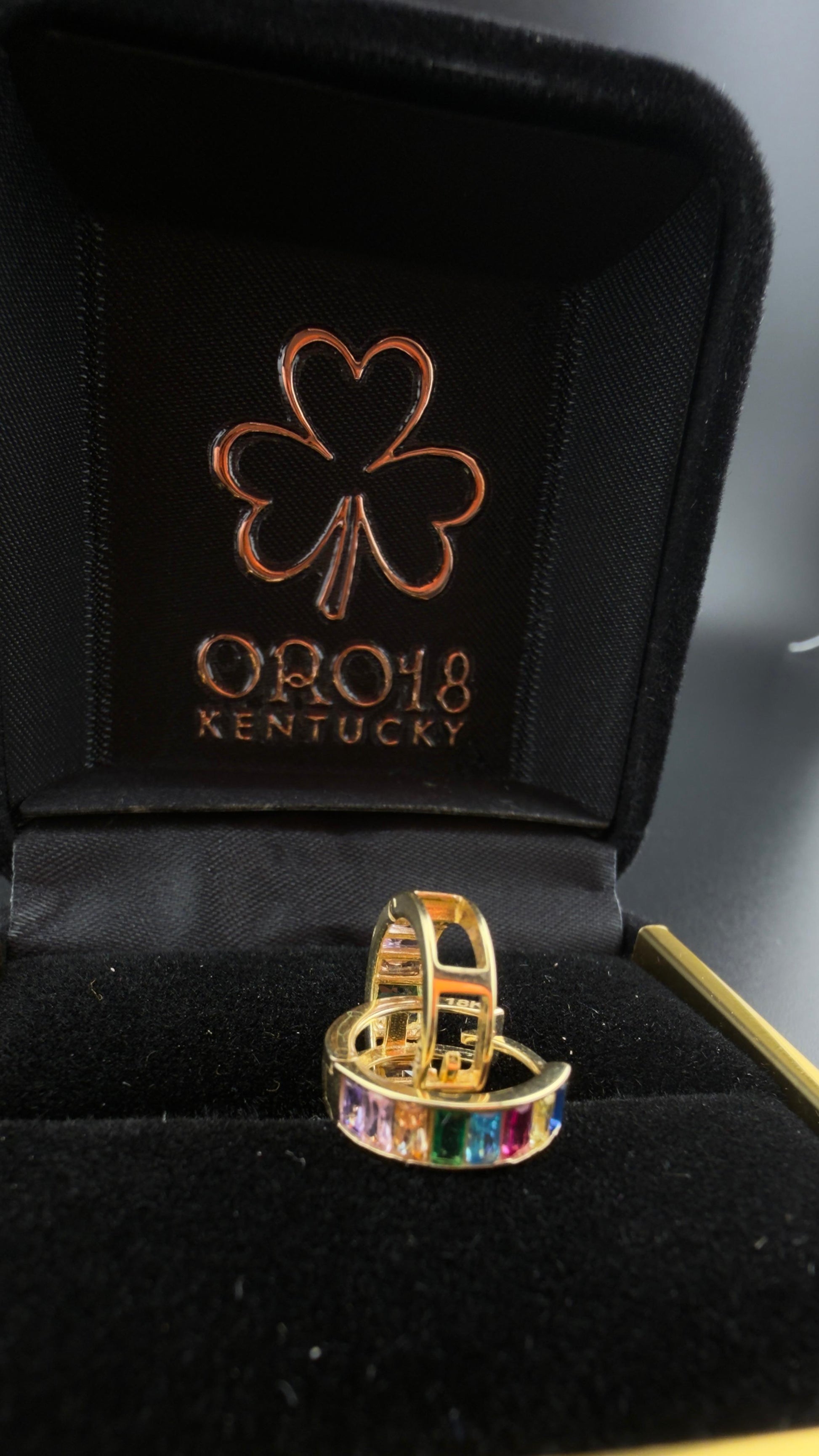 Multicolor Gold Hoops 18k