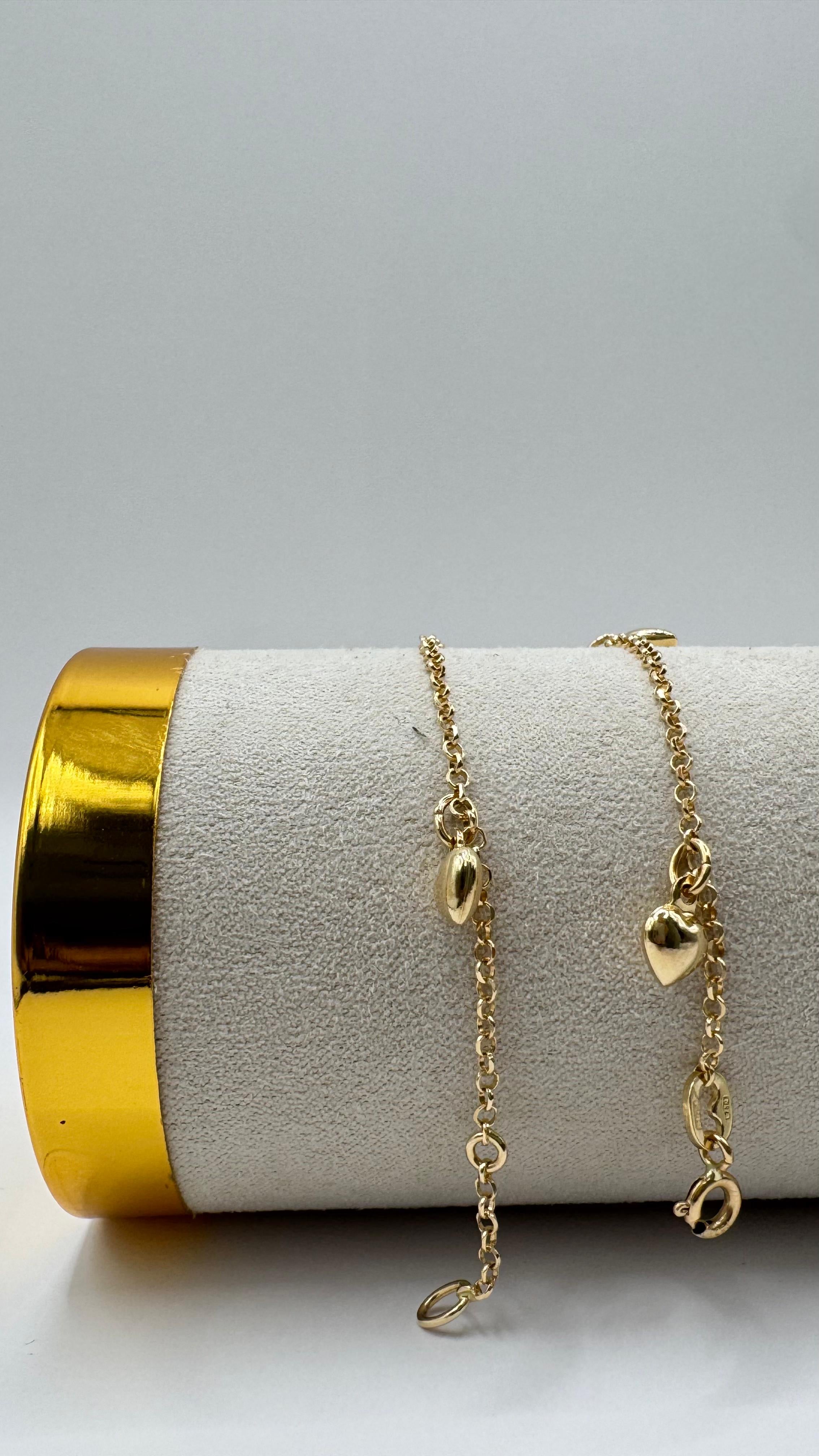 Heart Anklet Bracelet 18k