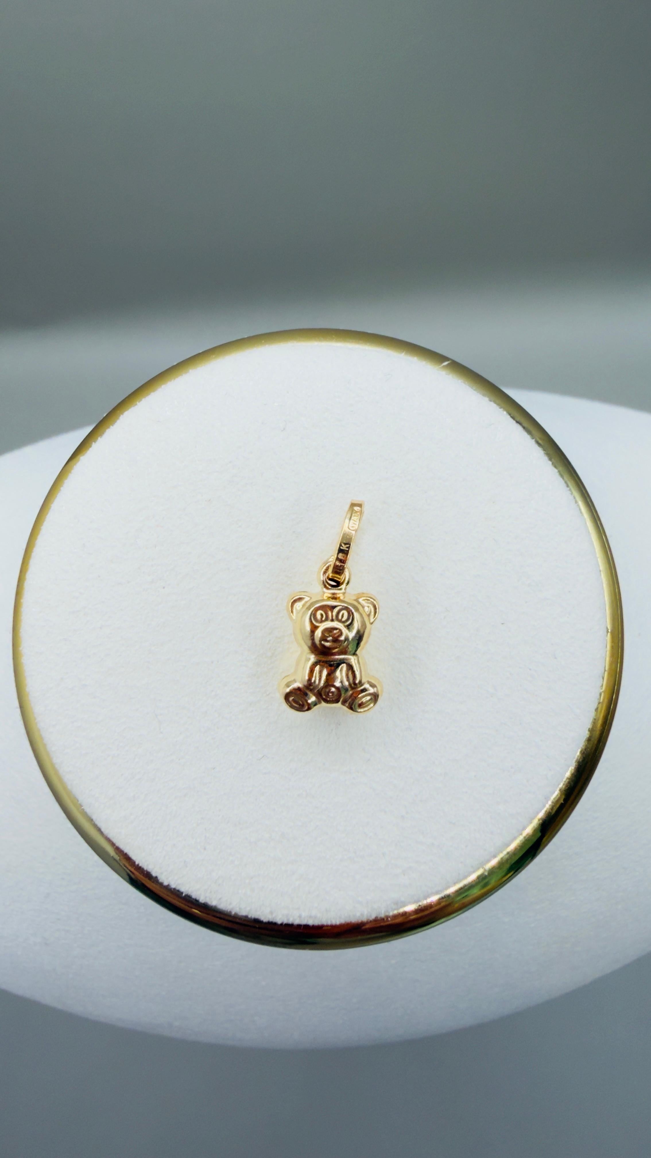 Teddy Bear Pendant 18k