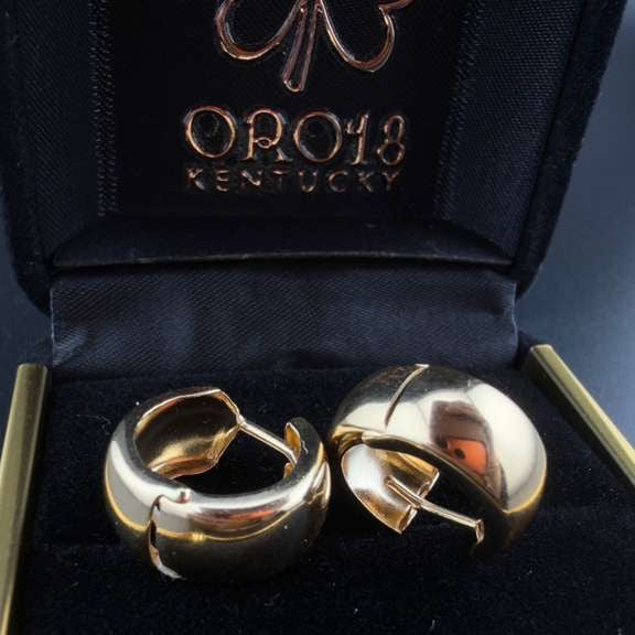 Classic Dome Hoops 18k