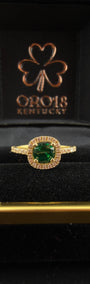 Green Halo Ring 18k, 5,6,7