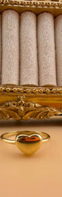 Gold Heart Ring 18k, #7.