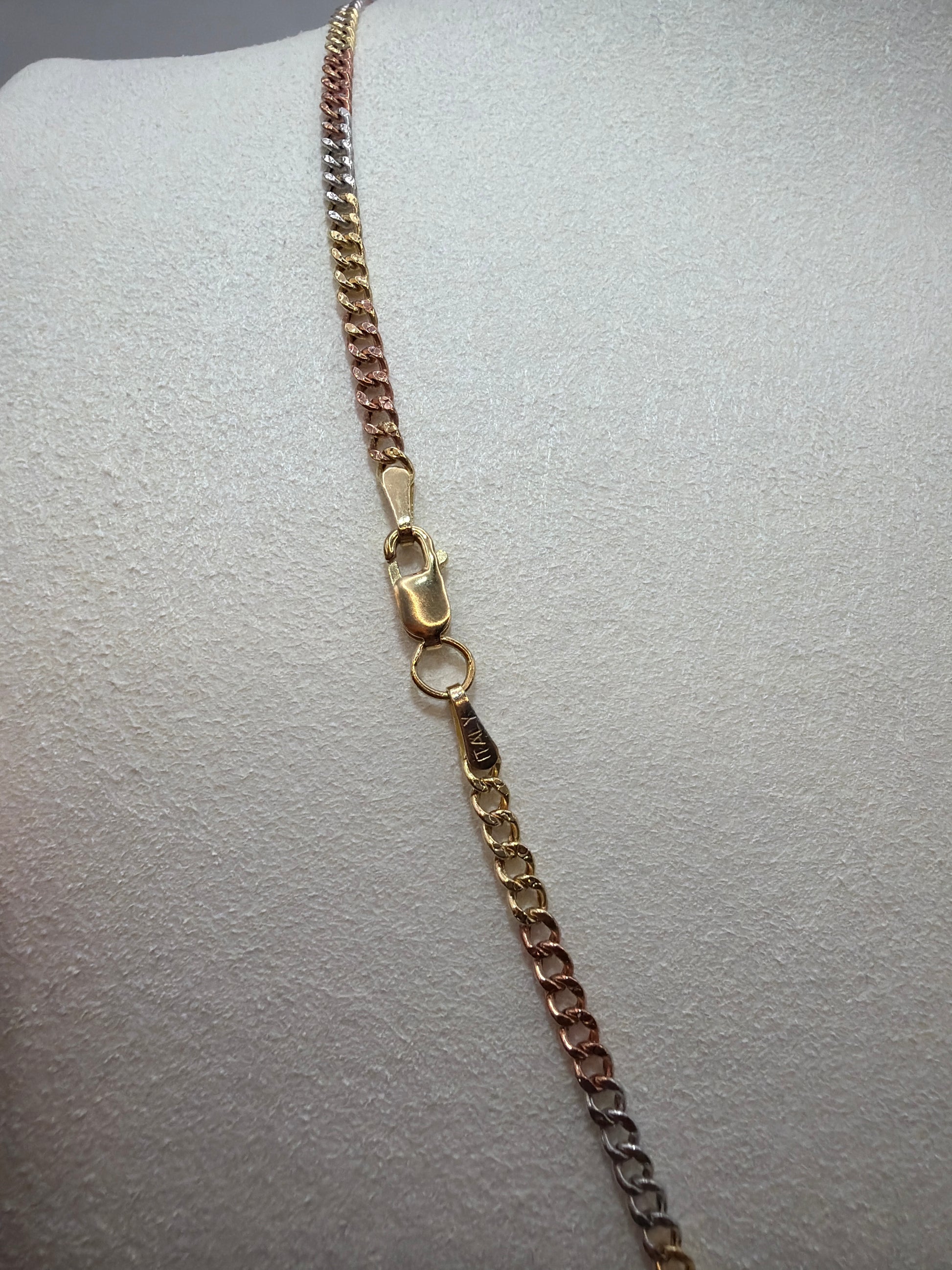 Cubalink 3 Colors Chain 18k 50cm
