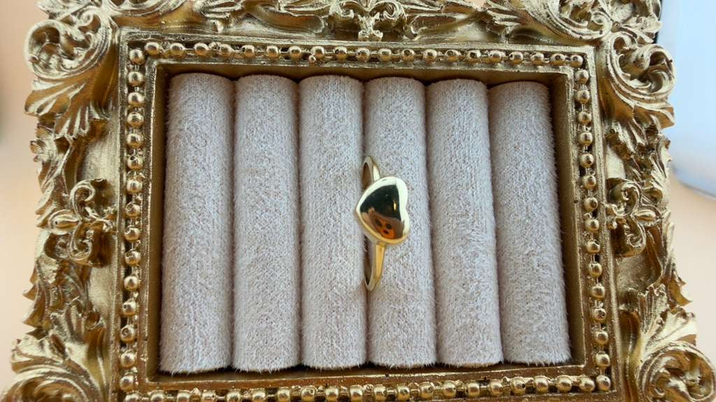 Gold Heart Ring 18k, #7.