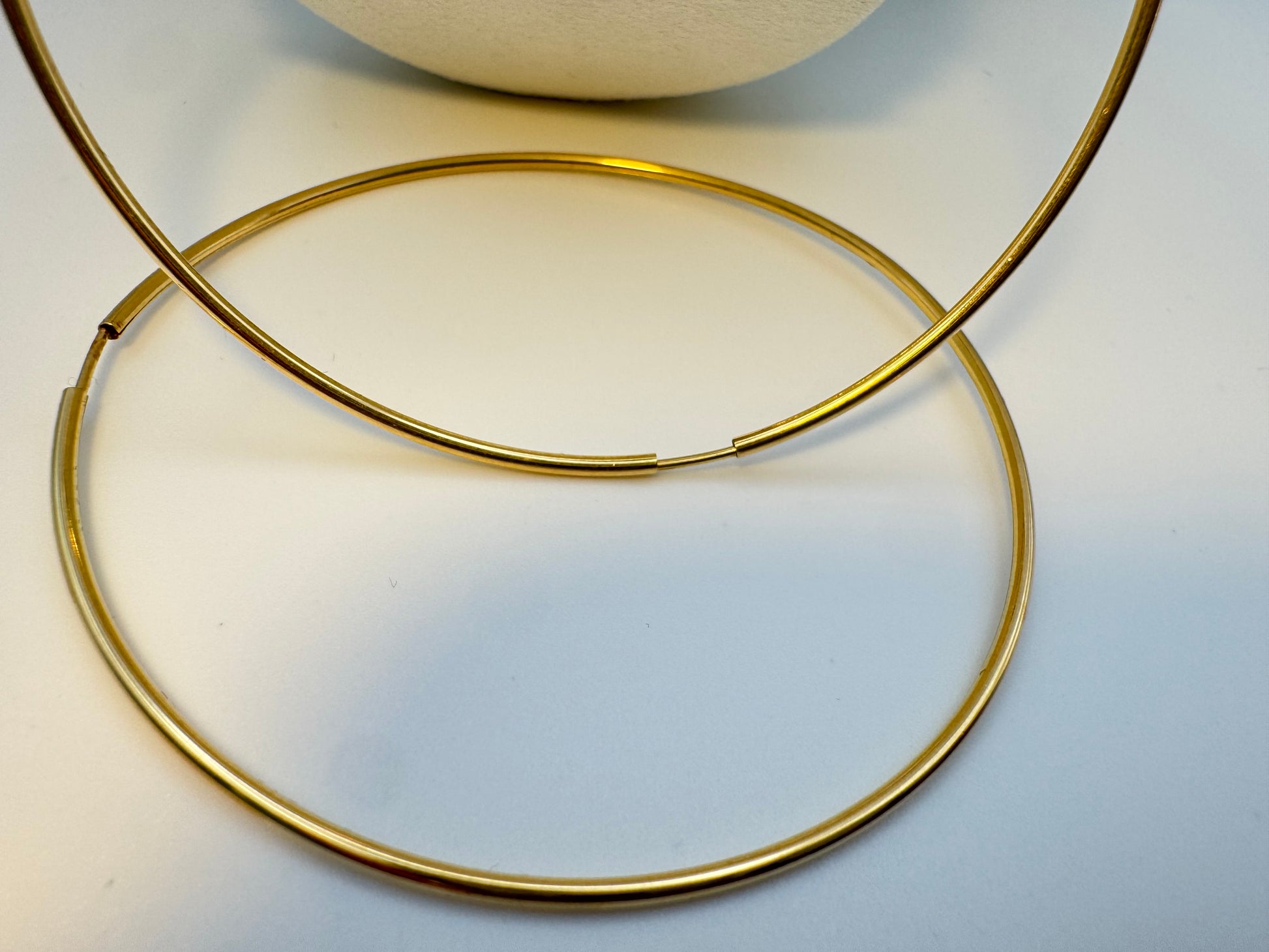 Large Plain Earrings 18k