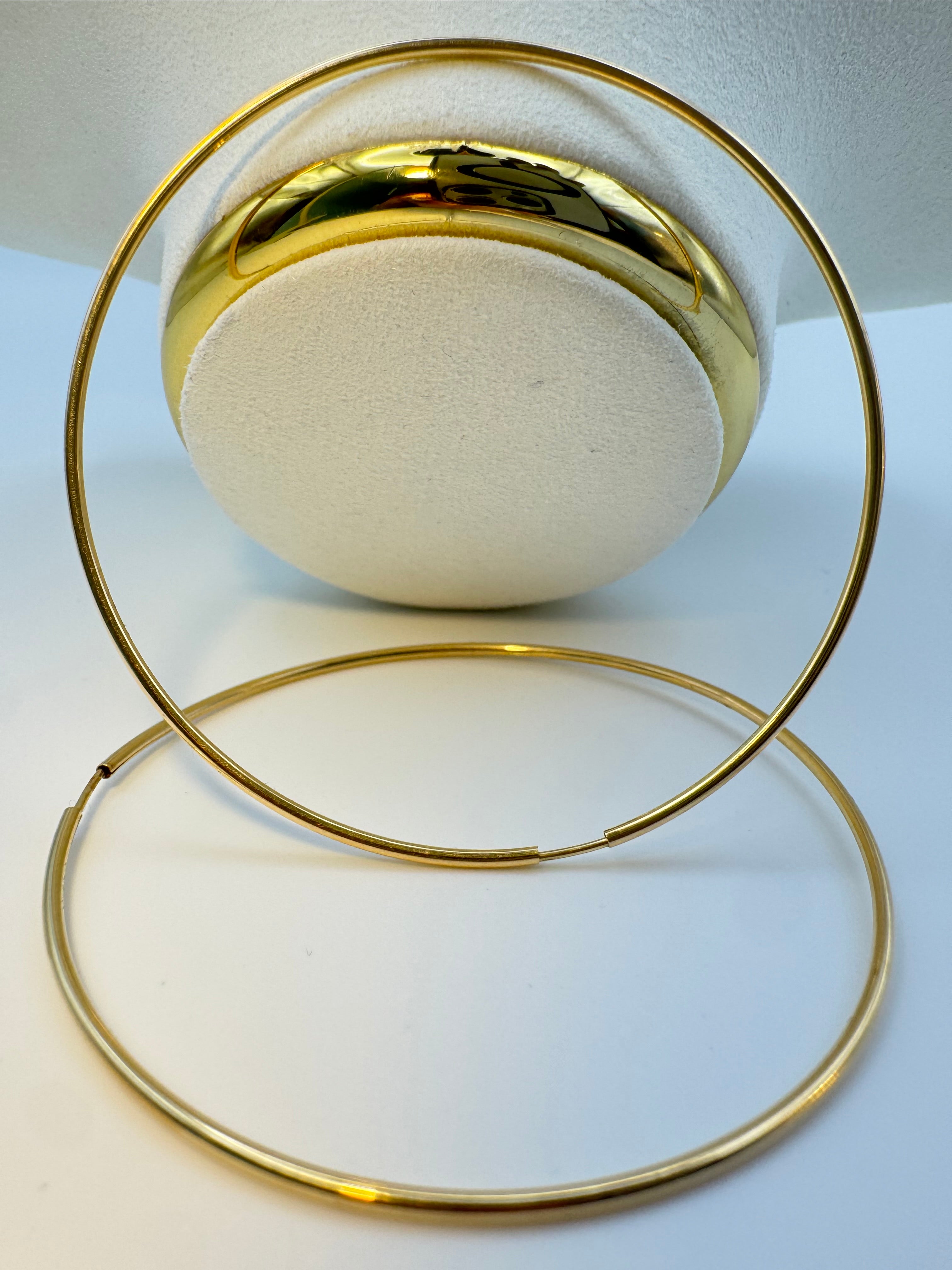 Large Plain Earrings 18k