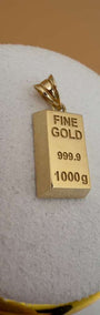 Gold ingot Pendant 18k.