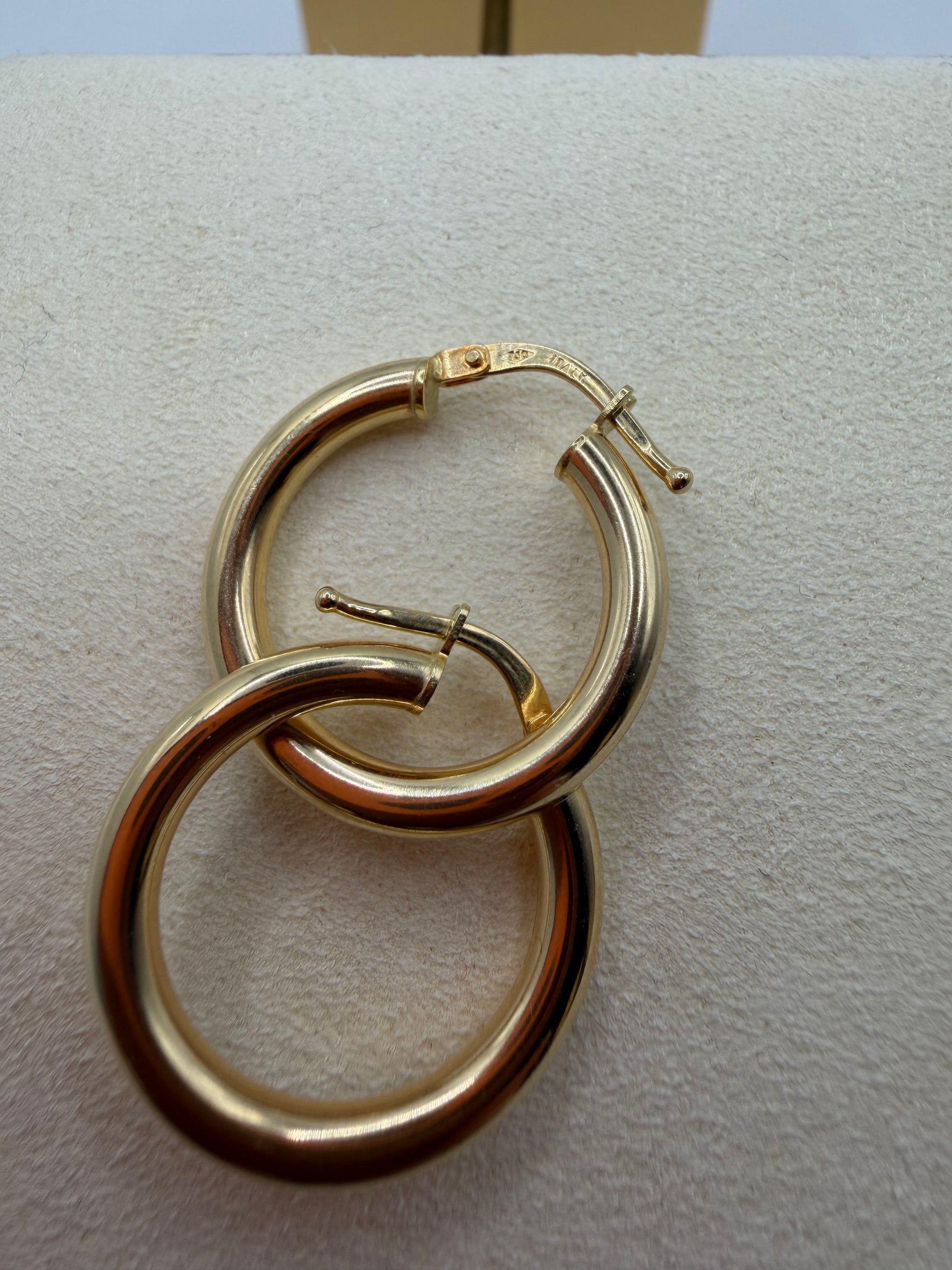 Aros Satin Gold Hoops 18k