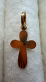 Corrugated Cross Pendant 18k