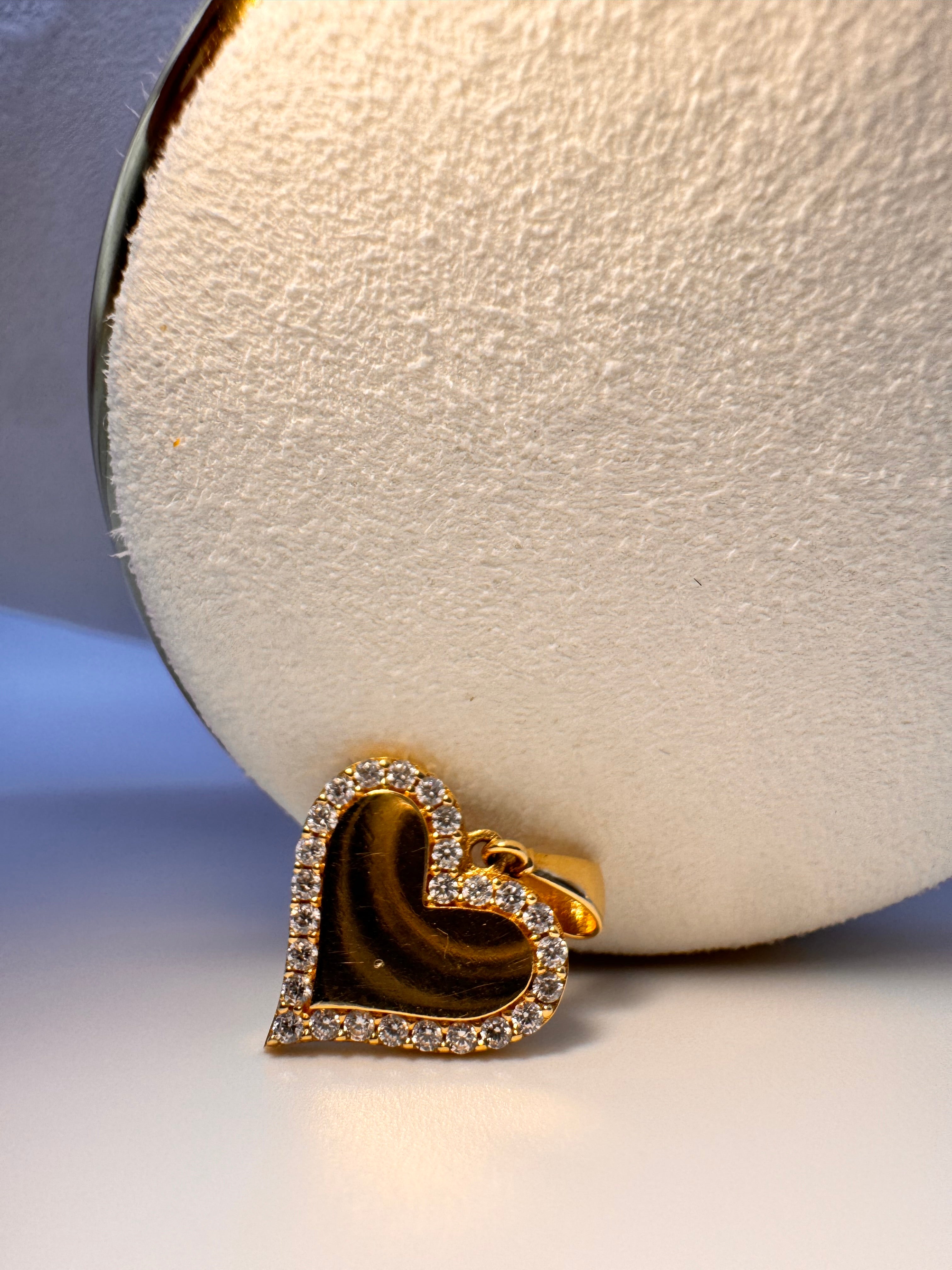 Heart Zirconia Charm 18k