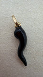 Cornicello Black Pendant 18k