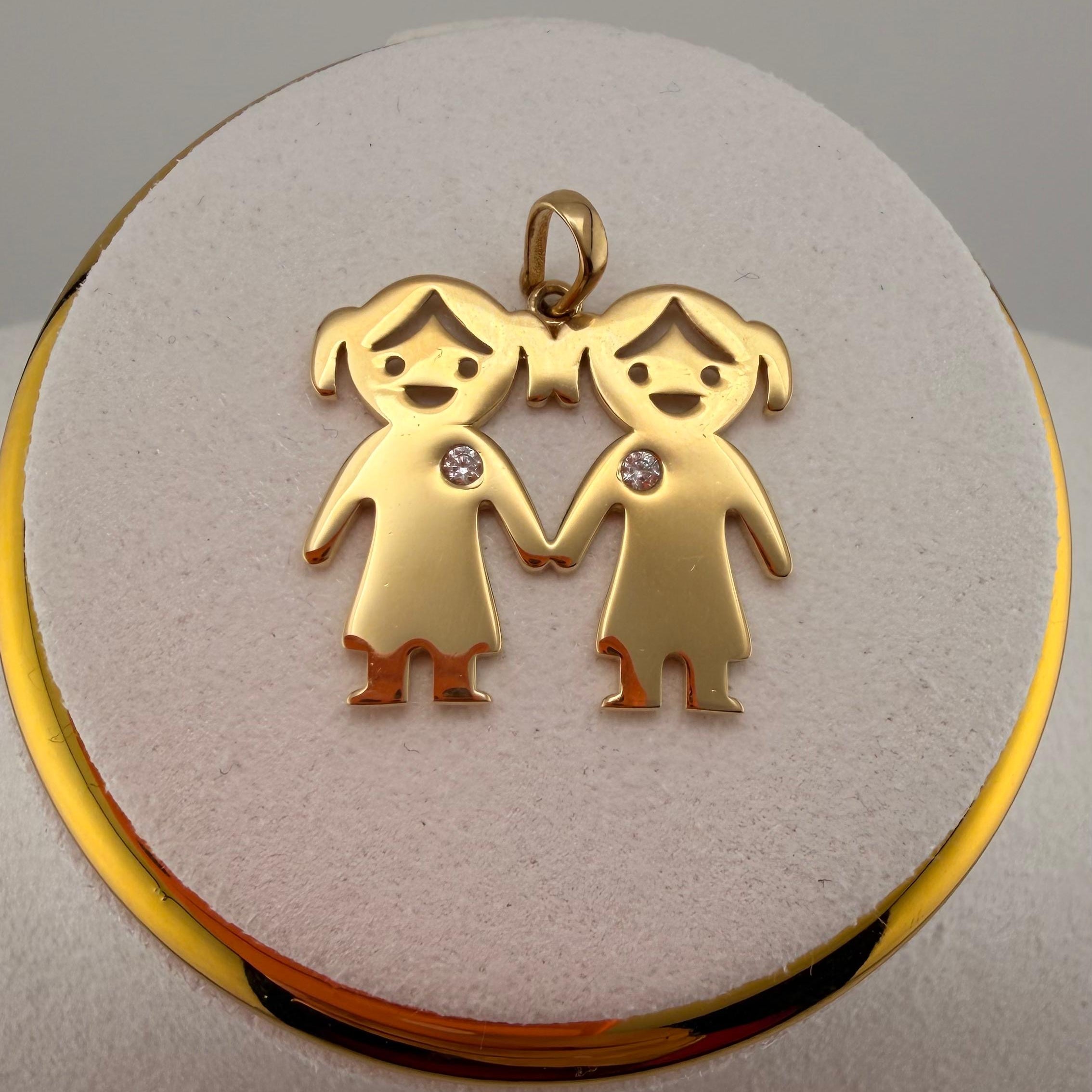 Twins Gold Pendant 18k