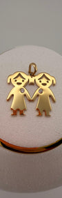 Twins Gold Pendant 18k