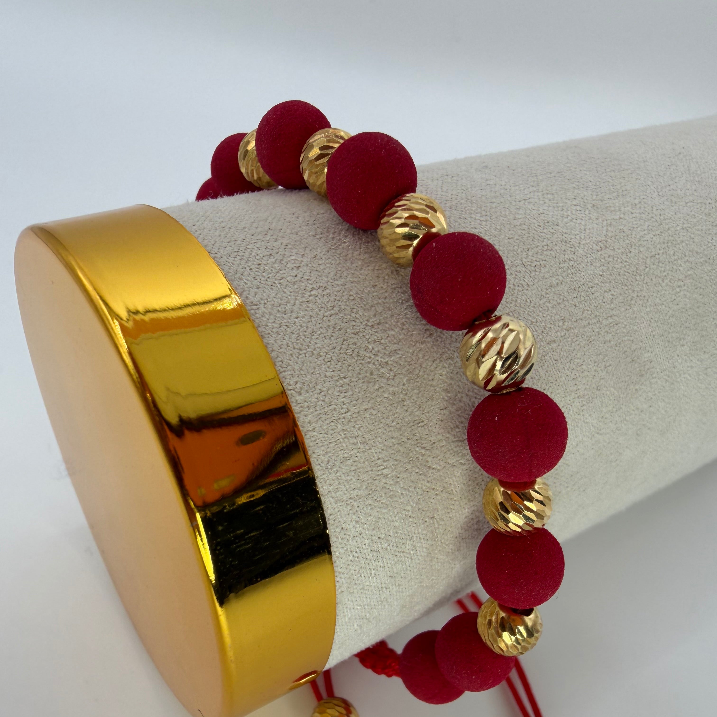 Red&Gold Bracelet Adjustable 18k